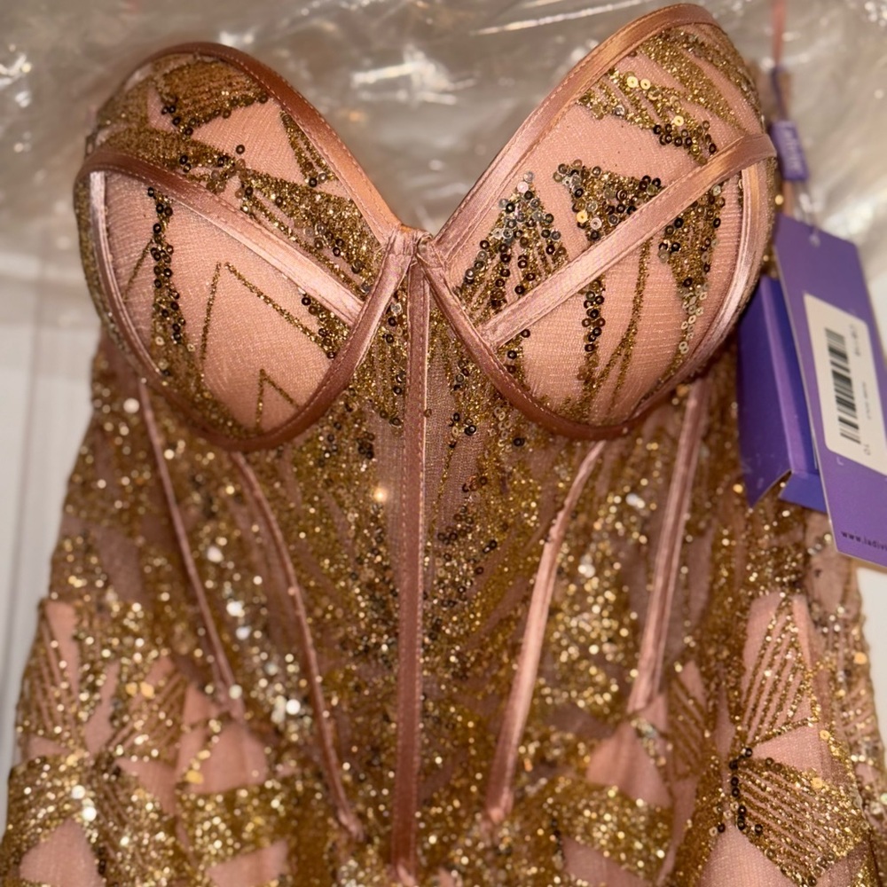 Strapless Mermaid Gown Rose Gold - Picture 12 of 12